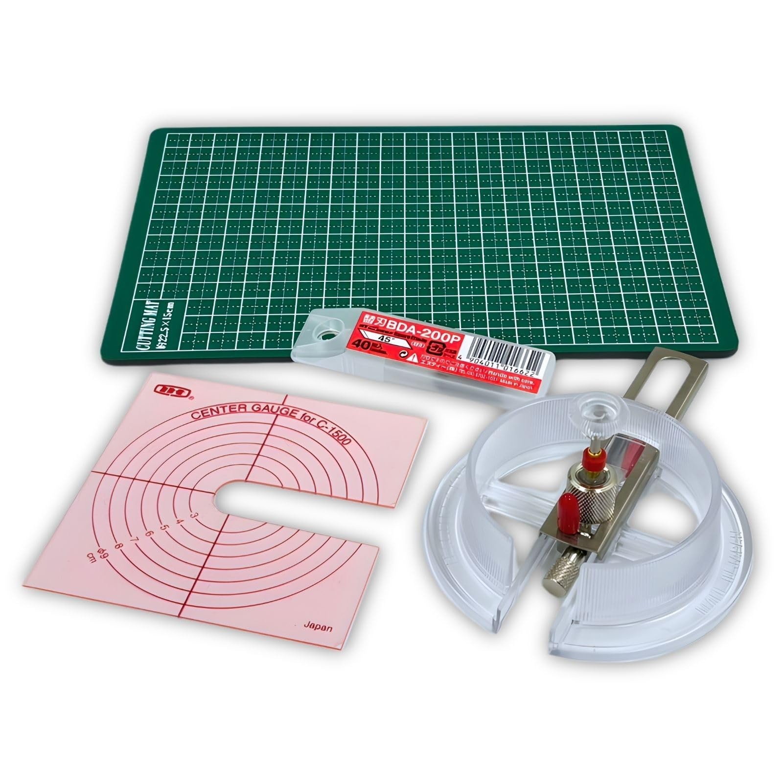 NT Cutter iC-1500P Circle Cutter (Compass Cutter) Set with Center Gauge, Adju...