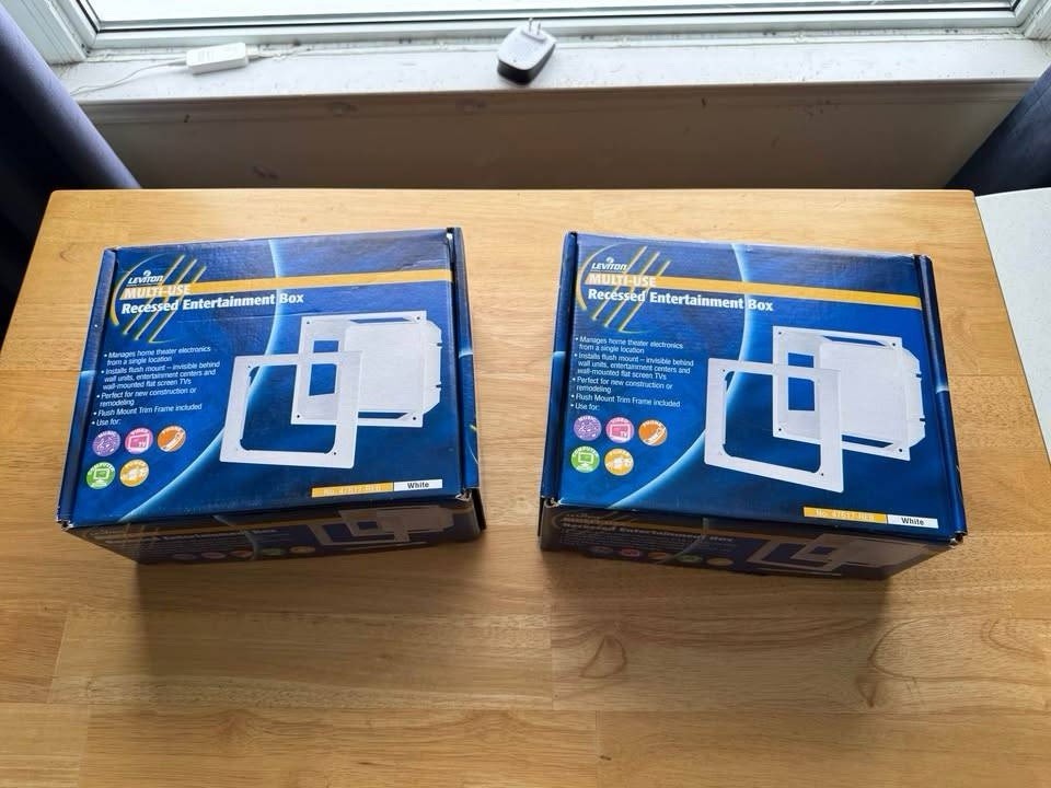 Leviton Recessed Entertainment Boxes, Covers, Posts For 5.1 Setup