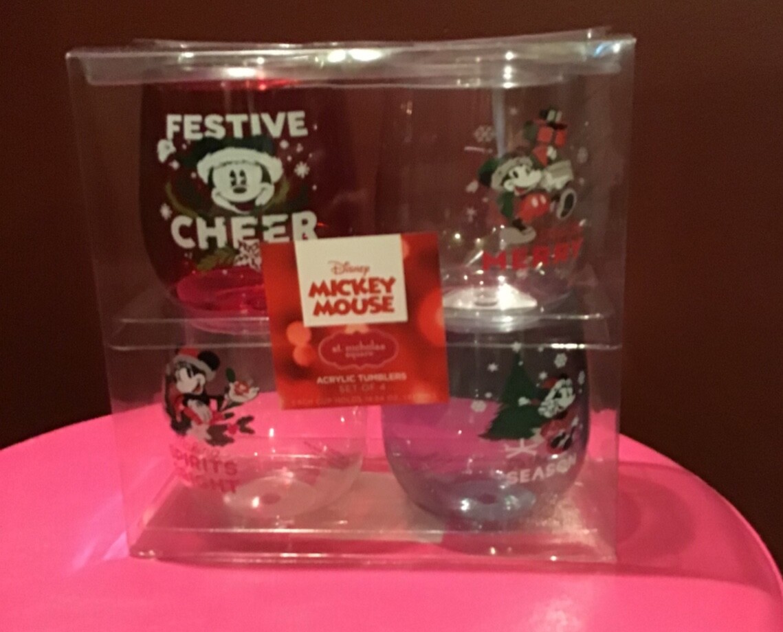 MICKEY MOUSE HOLIDAY ACRYLIC TUMBLERS SET
