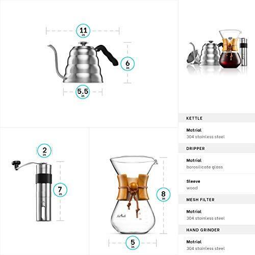 MITBAK Pour Over Coffee Maker Set | Kit Includes 40 OZ Gooseneck Kettle with