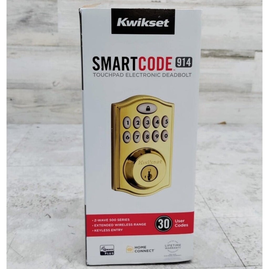 SMART Kwikset 914TRL ZW500 Polished Brass BRAND NEW Never Opened