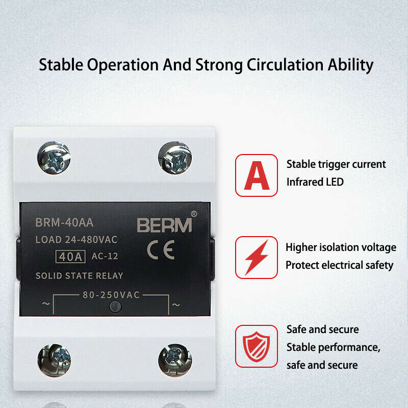 10-100 Amp Single Phase BRM Solid State Relays Module AC 80V-250V to AC 24-480V