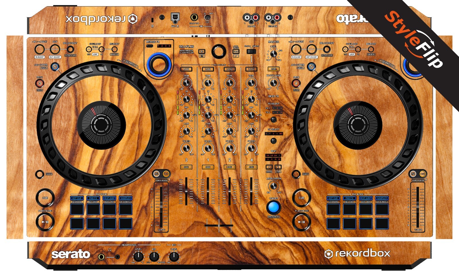 Pioneer DDJ-FLX6 Skin | Wood #6 | Protective Decal | StyleFlip Skins
