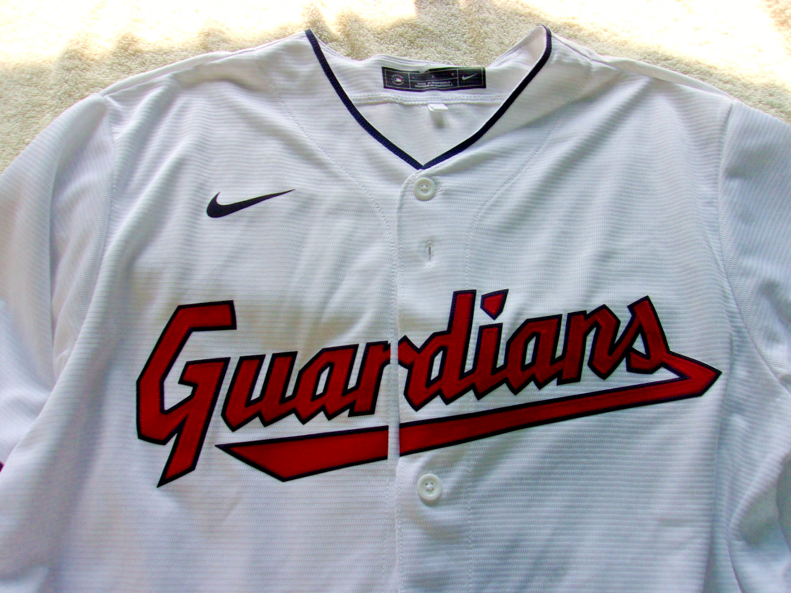 NWOT Nike jersey, Cleveland Guardians, MLB logo, no name, men's S to XXL