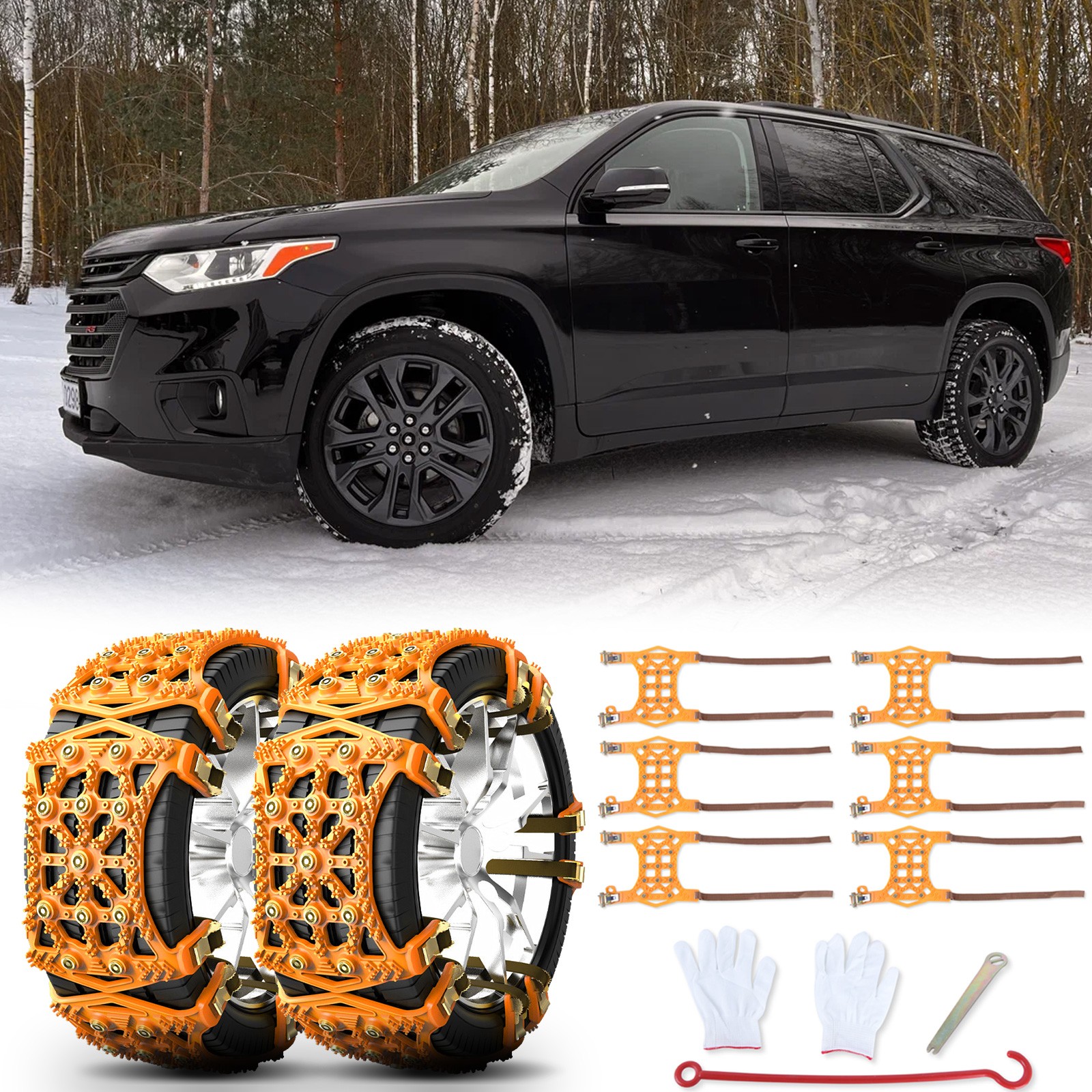 Anti Slip Tire Chains Snow Chain Emergency Traction For Chevy Traverse 175-285mm