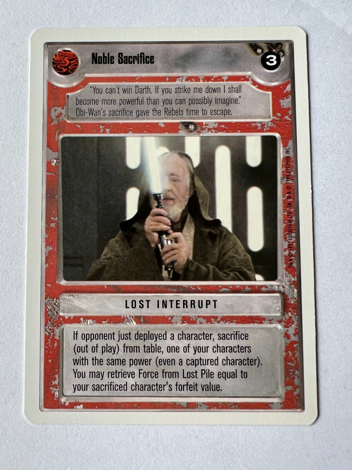 Star Wars CCG Noble Sacrifice Premiere Unlimited WB FS Eligible Dollar Rare