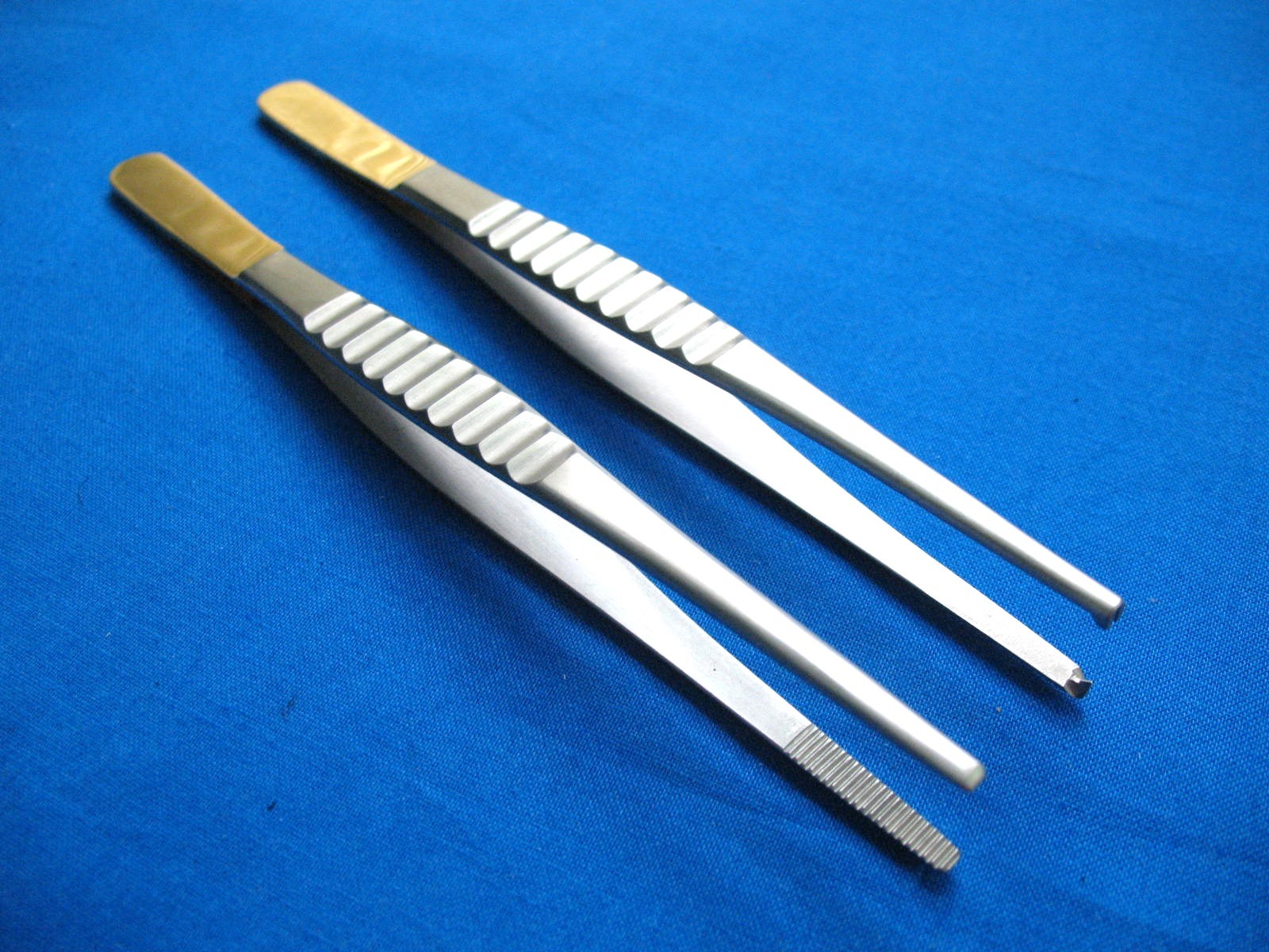 2 PCS THUMB DRESSING+TISSUE 1X2T FORCEPS WITH GOLD HANDLE SURGICAL INSTRUMENT