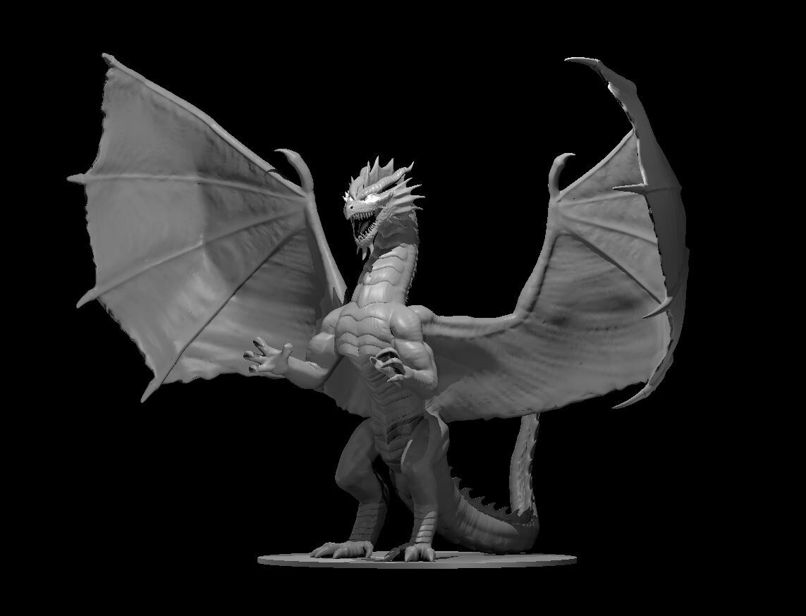 Ancient Red Dragon 28mm Scale DND D&D Tabletop Miniature