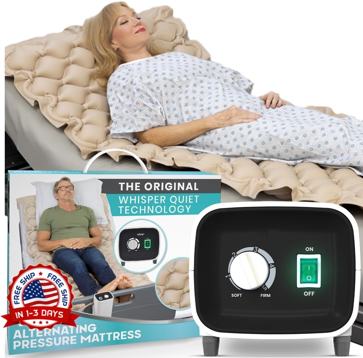 Medical Bed Med Aire Air Mattress Alternating Pressure Pump Pad Hospital System