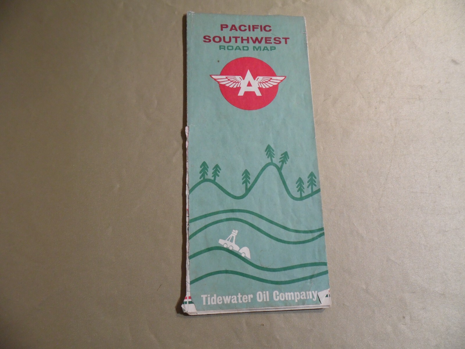 Pacific Southwest Road Map by Tidewater Oil Company / Circa 1963 / Free USA Ship