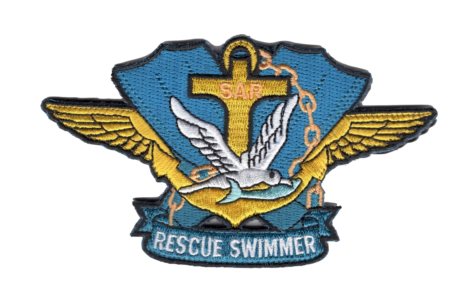 SAR Search & Rescue Swimmer Badge Hook and Loop Patch