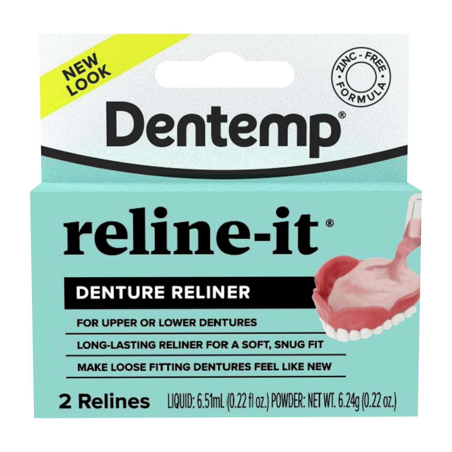 Dentemp Denture Reline Kit - Advanced Formula Reline It Denture Reliner - Dentur