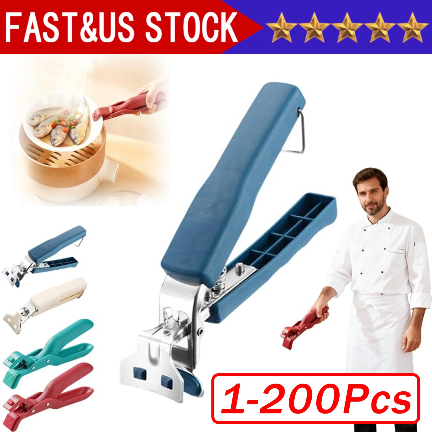 Non-slip Hot Bowl Gripper Anti Scald Bowl Tongs Household Plate Clamp Pan Lot