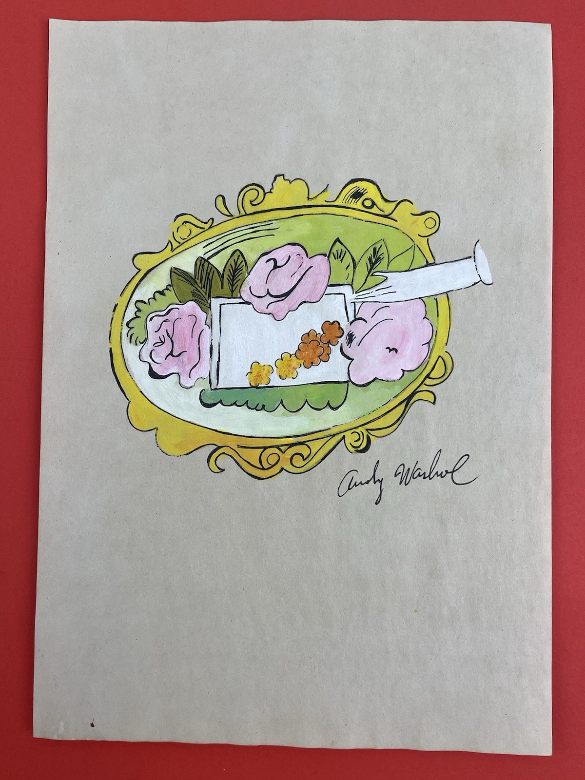 Andy Warhol (Handmade) Drawing mixed media on paper signed & stamped