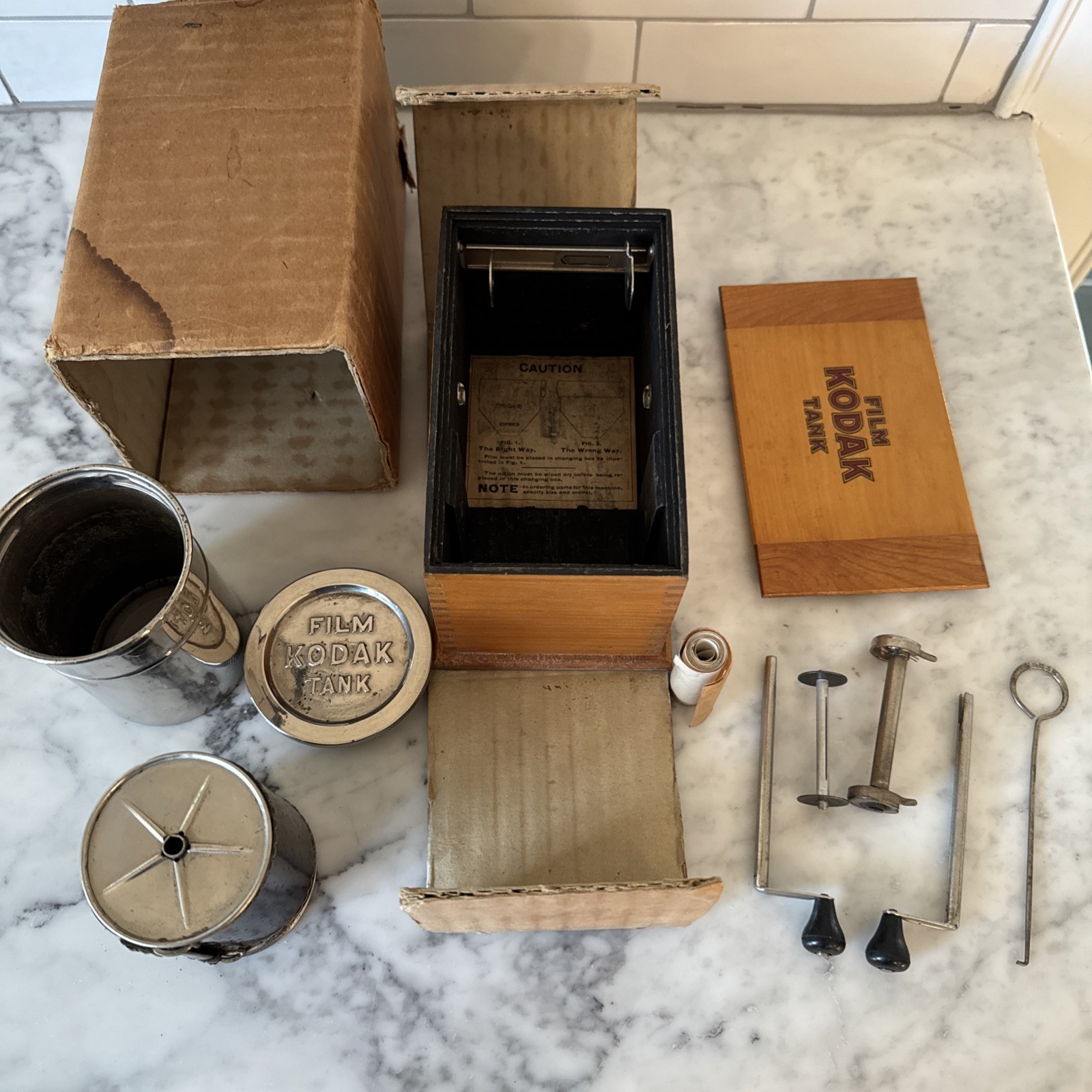 Vintage Original KODAK VEST POCKET FILM TANK, in original box With Accessories