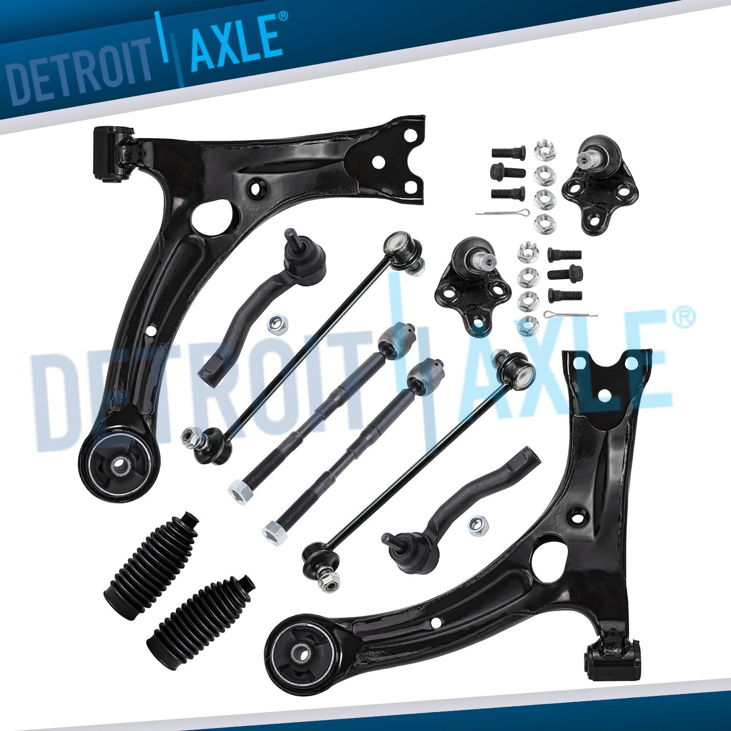 12pc Front Lower Control Arm Kit Sway Bar Tie Rod for 2003 - 2008 Toyota Corolla