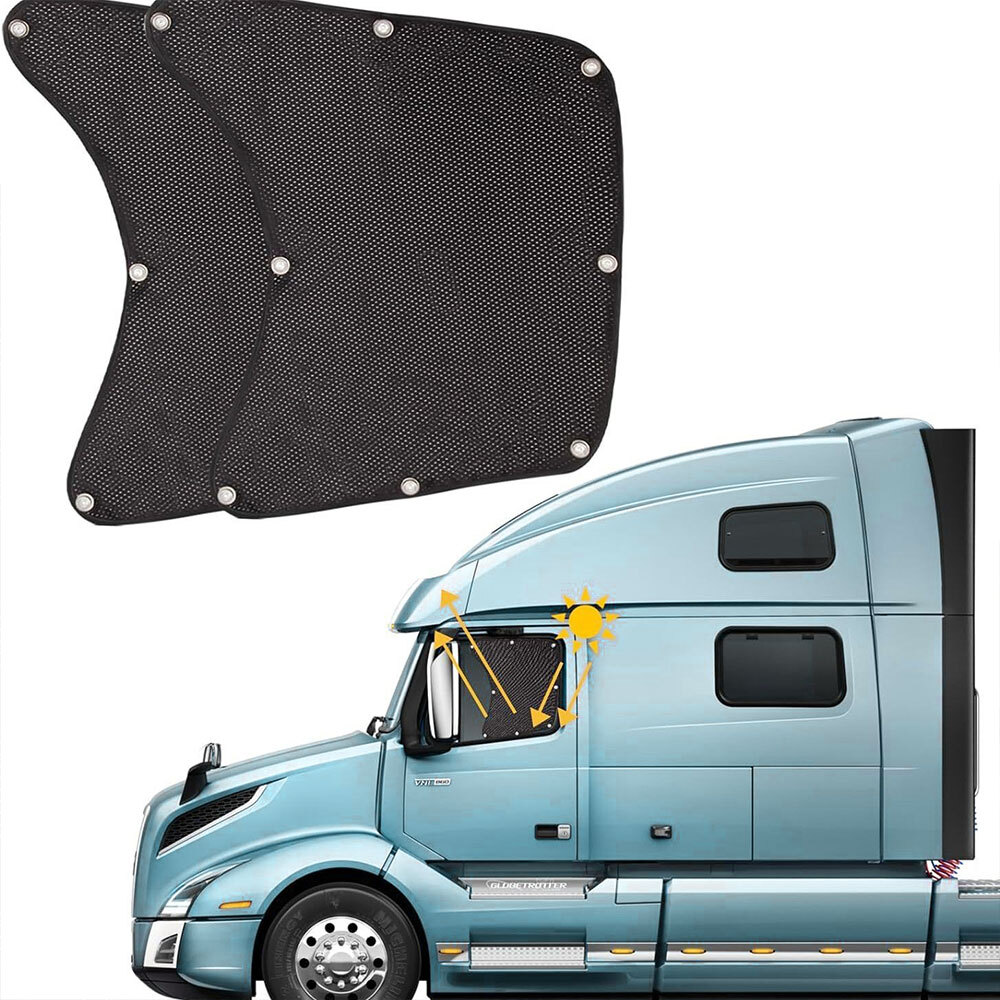 2pcs For Freightliner Cascadia Semi-Truck Side Window Sun Shade UVs Block Shield