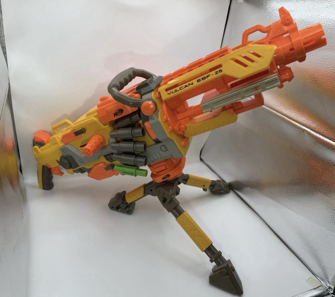 NERF N-Strike Vulcan EBF-25 Dart Blaster w/ Tripod and All Components (2008)