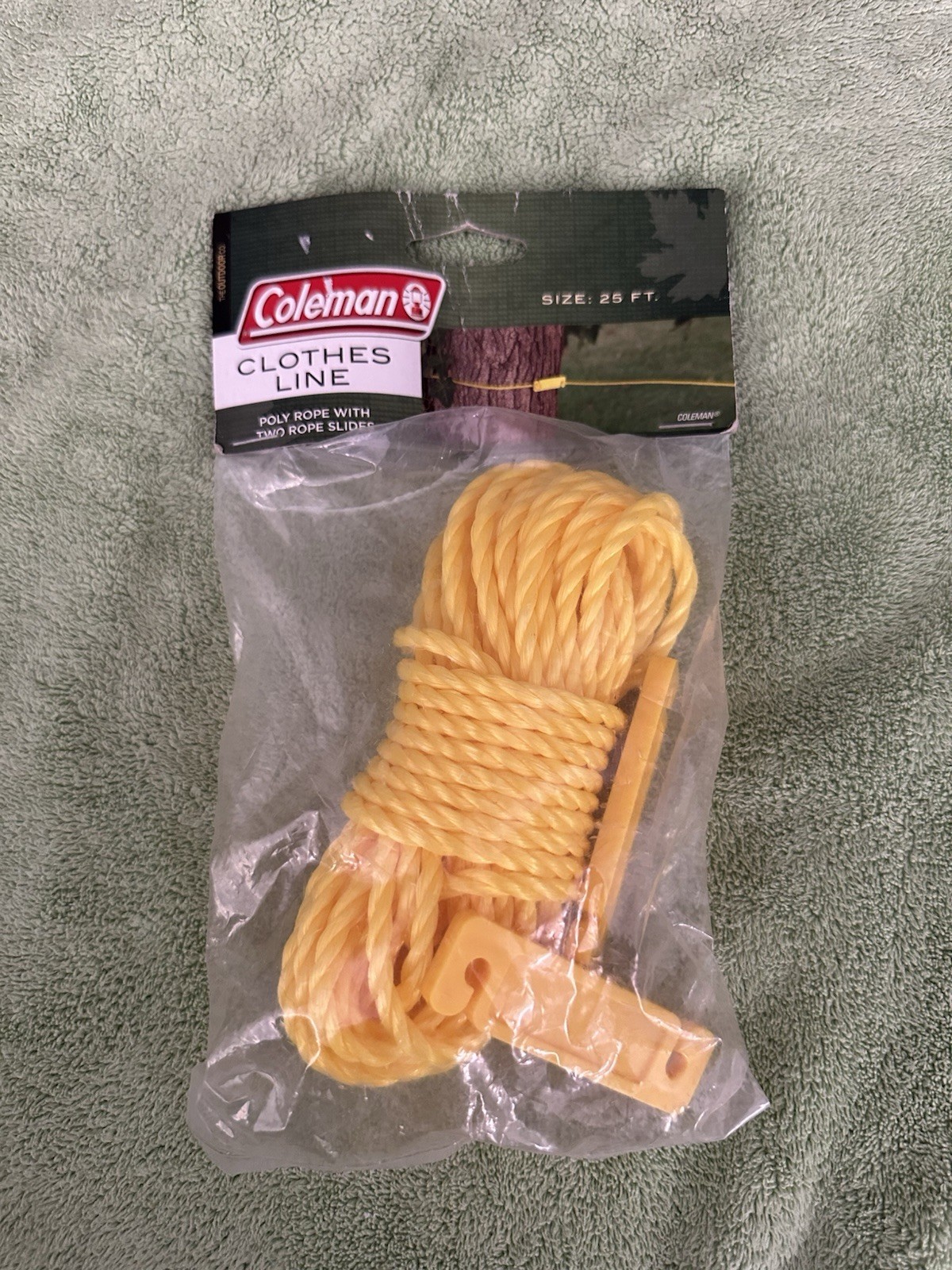 Coleman Clothes Line  25 ft / 7.6 meters Clothesline Yellow