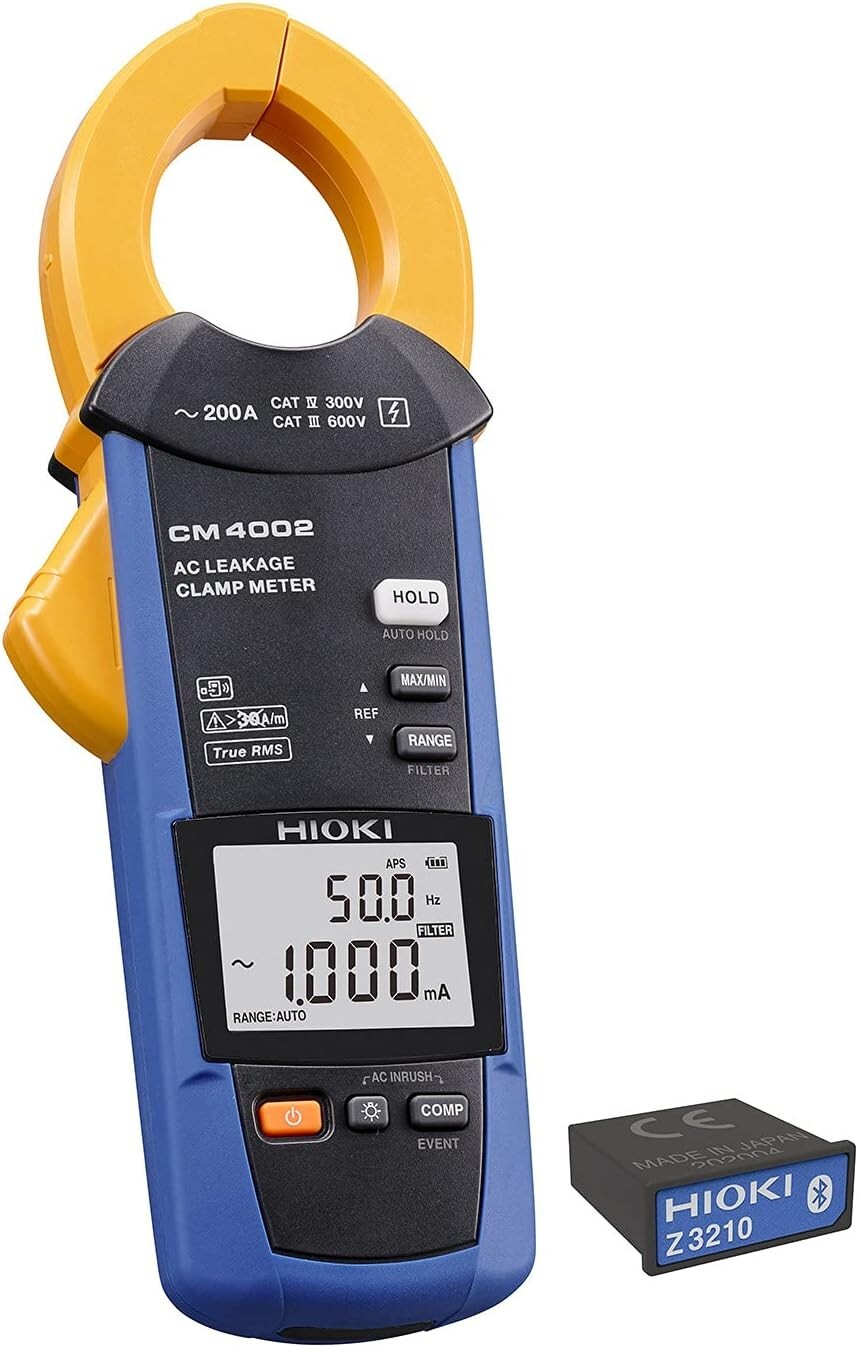 HIOKI CM4002-90 Electric AC Leak Clamp Meter Wireless CM4002 + Z3210 Set new