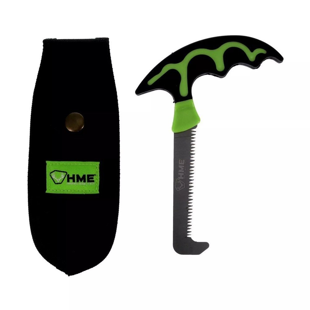 HME Fixed Saw Stainless Steel w/ Scabbard / Polymer Black - BSWS