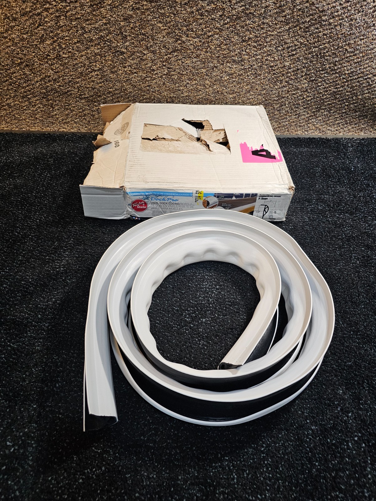 Taylor Made 46012 10' Commercial Grade Double Molded Dock Edging White P Shape