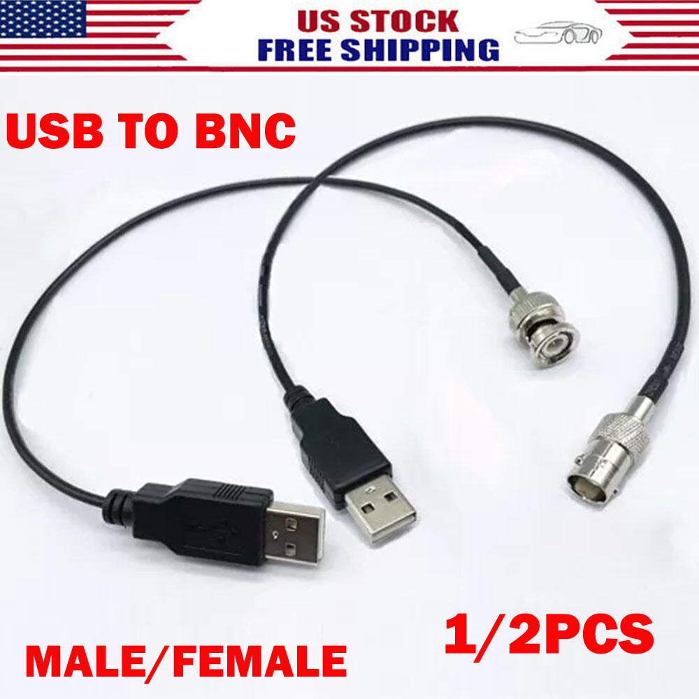 RG174 BNC Male Female To USB Computer Data Coax Cord Cable Connector Adapter NEW