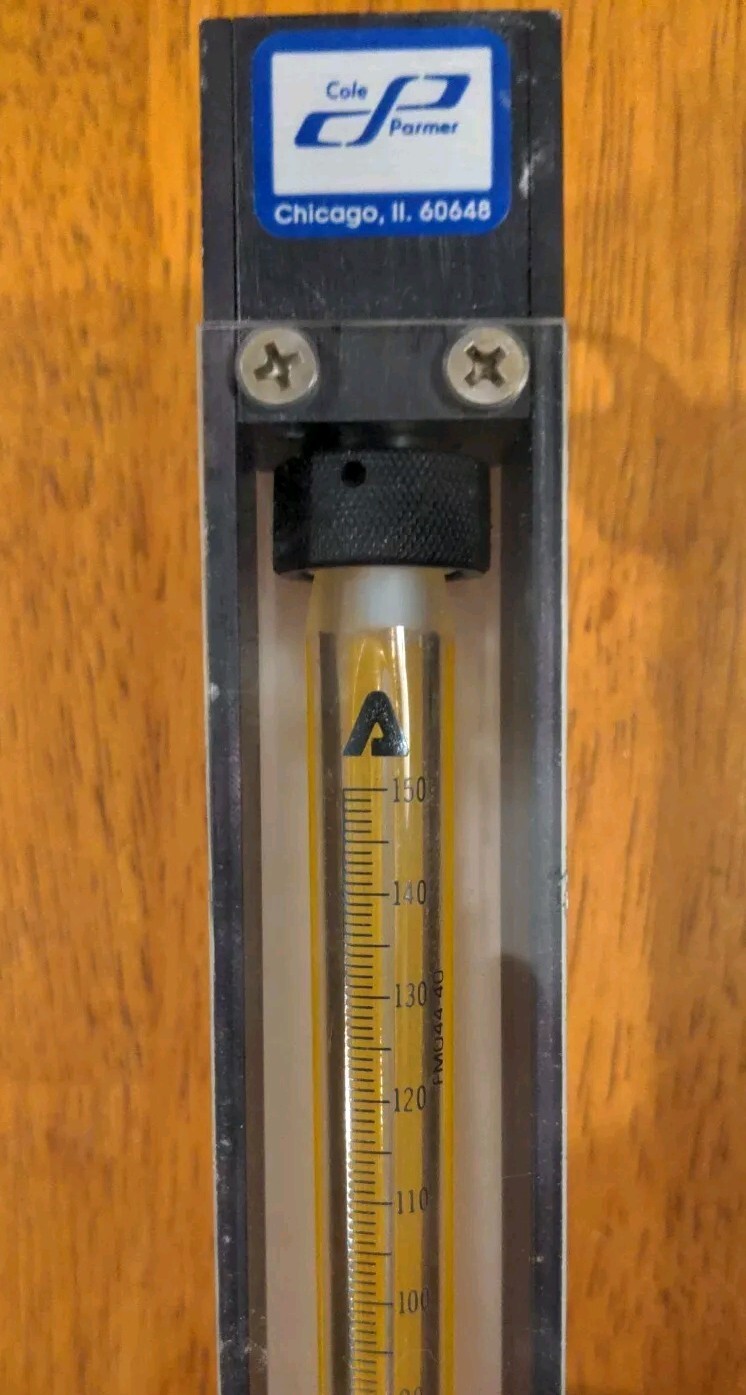 Cole-parmer Variable-Area Flowmeter Correlated-Read PTFE 150-mm