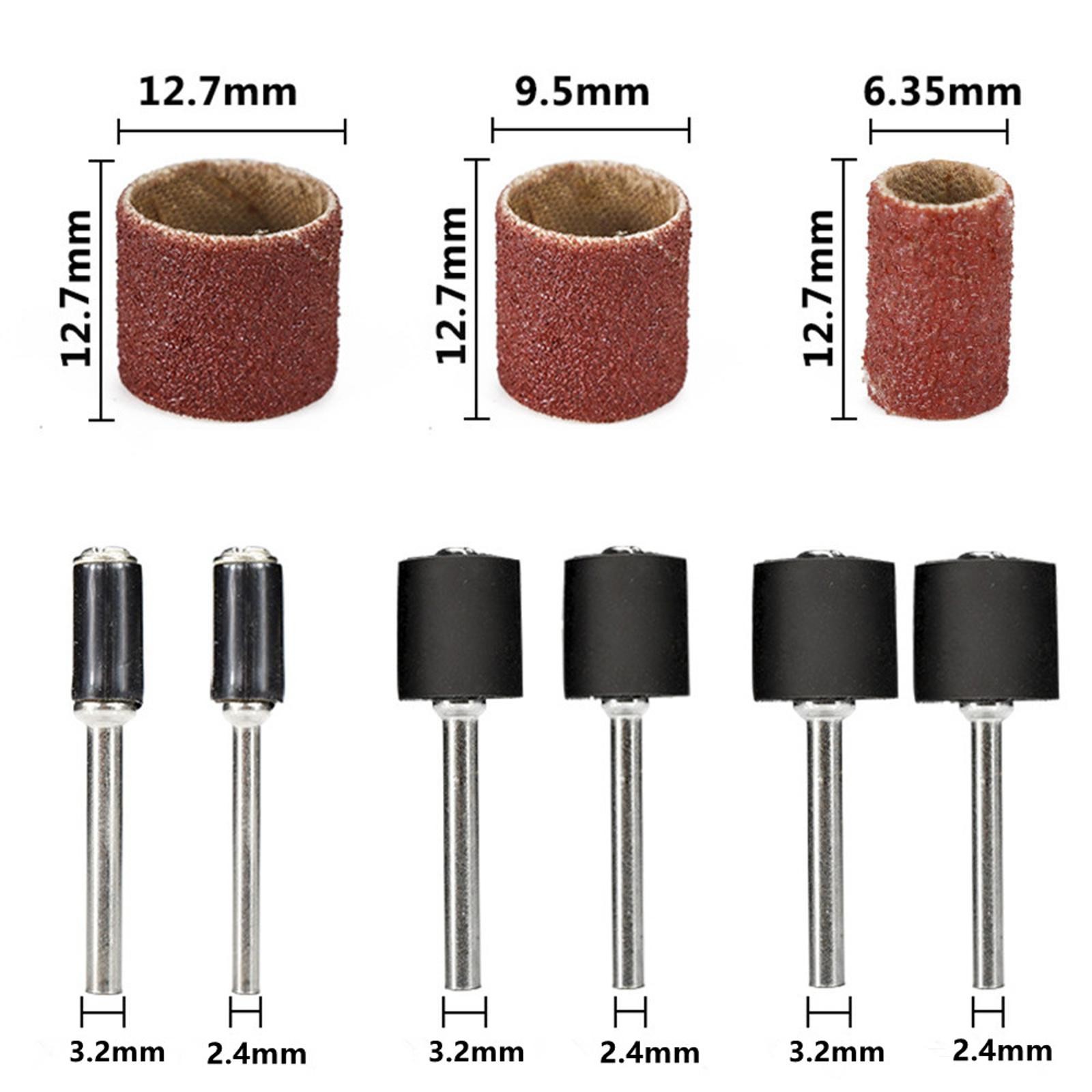 384PCS Drum Sanding Kit For Dremel Nail Drill Bits Accessories Rotary Tool Set B