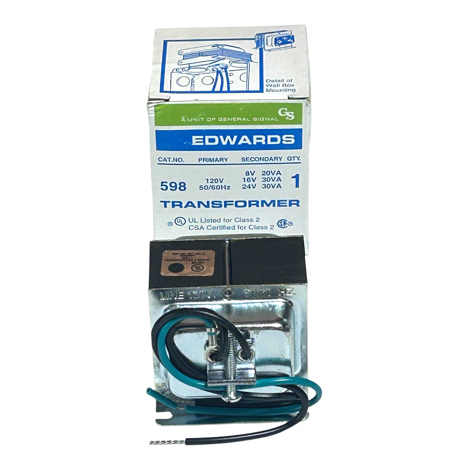 Edwards 598 Class 2 Building Elevators Signaling Transformer 120 V
