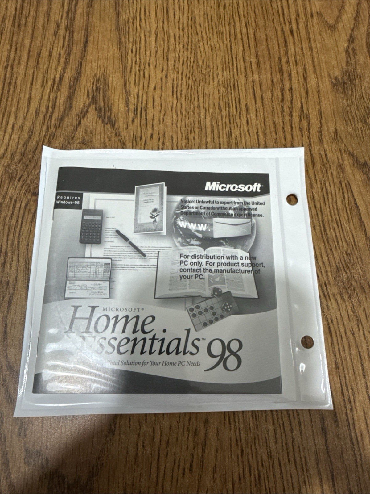 1997 Microsoft Home Essentials 98 New PC CD-ROM + Information Booklet + Money 98