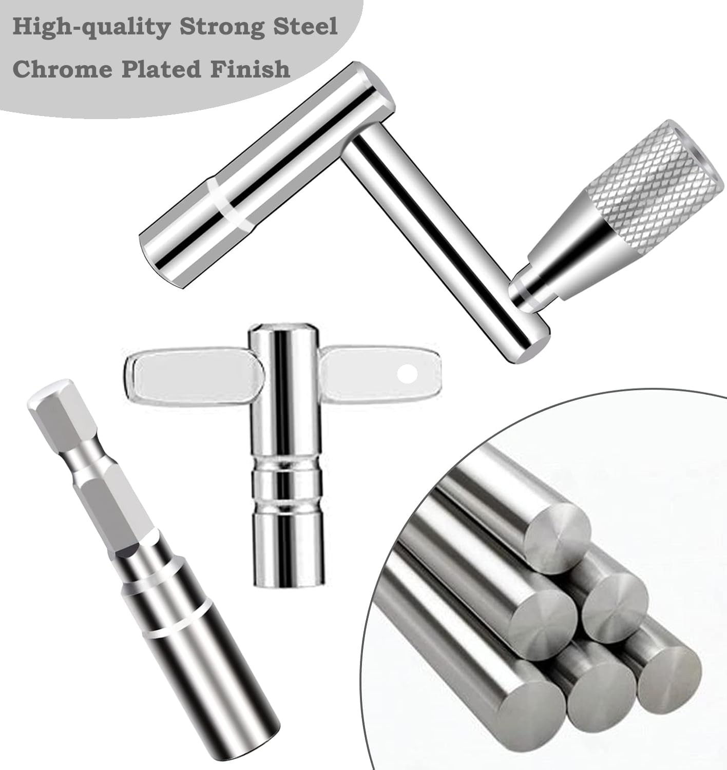 Drum Key Set, Speed Key, Standard Keys And Drill Bit Medium