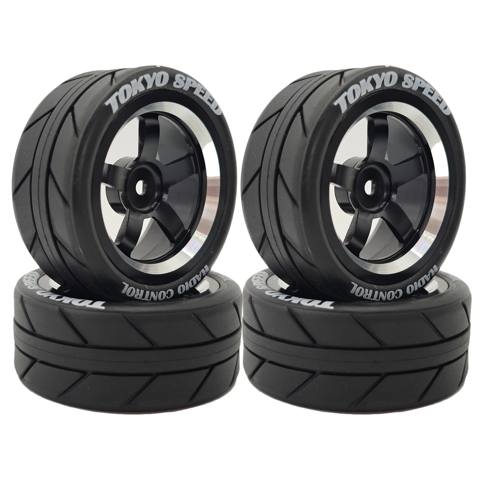1/10 RC Racing Tires Metal Wheel Rims Hub12mm Hex for 1:10 RC On Road Car Tamiya