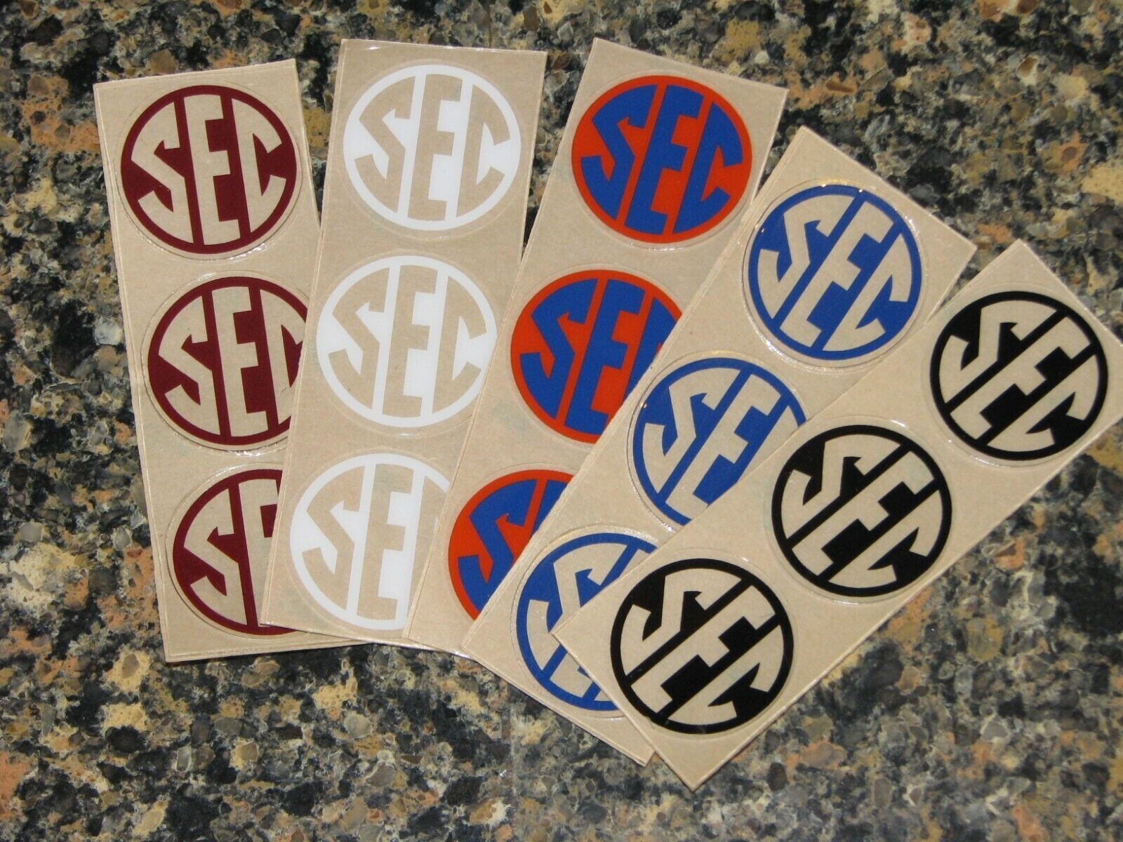 SEC SOUTHEASTERN CONFERENCE Football Helmet Decals Qty (3) FULL Size 3M 20MIL