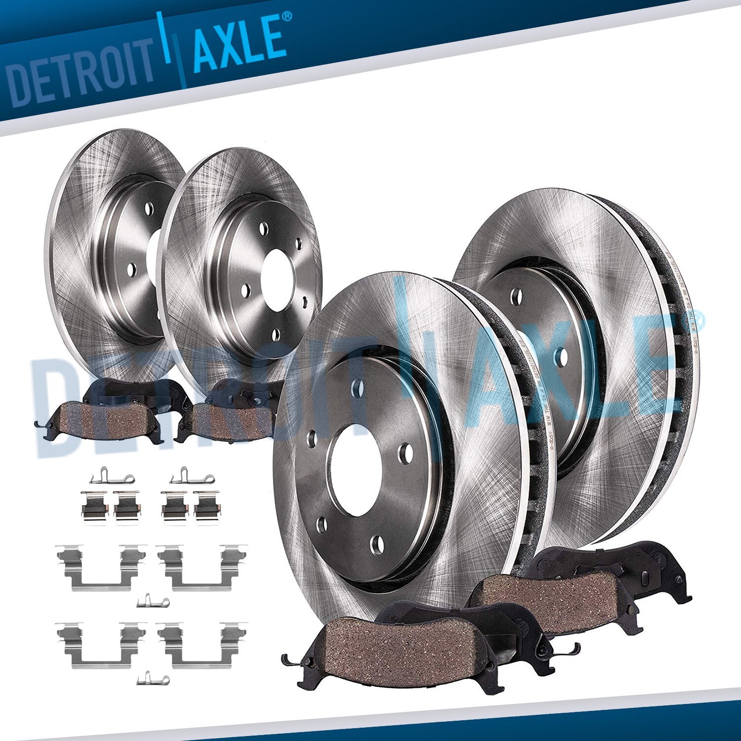 FWD Front Rear Disc Rotors + Ceramic Brake Pads for Mitsubishi Lancer Caliber