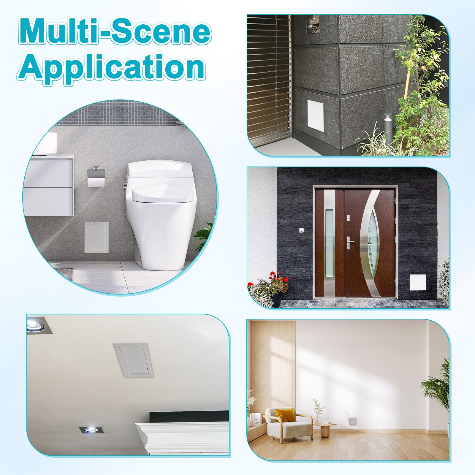 1-Pack Access Panel for Drywall, 5.7x9" Plastic Self Adhesive Cover [White]