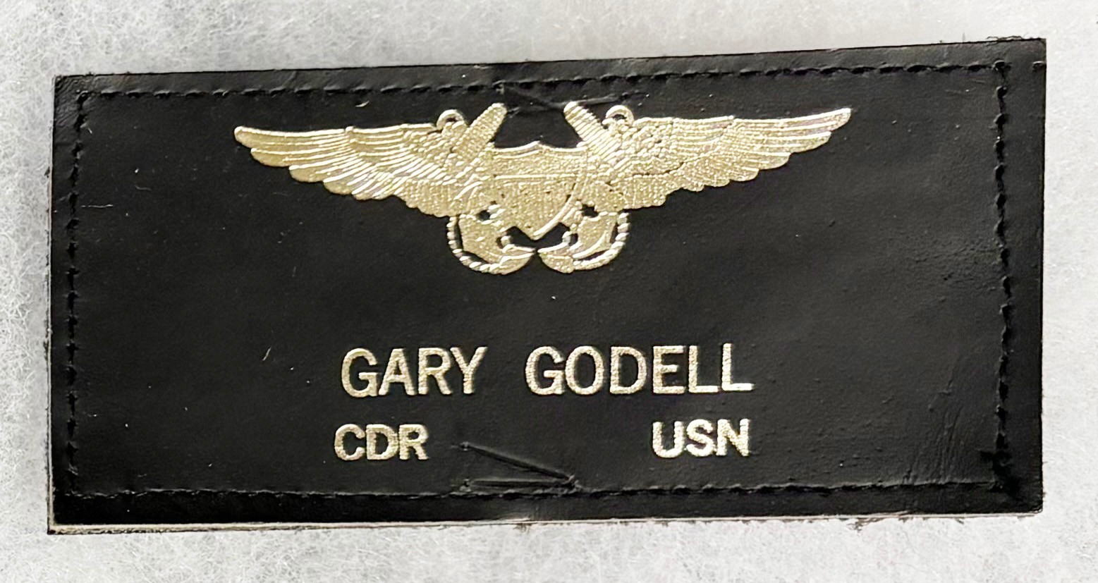 USN Gary Godell CDR Jacket Name Tag