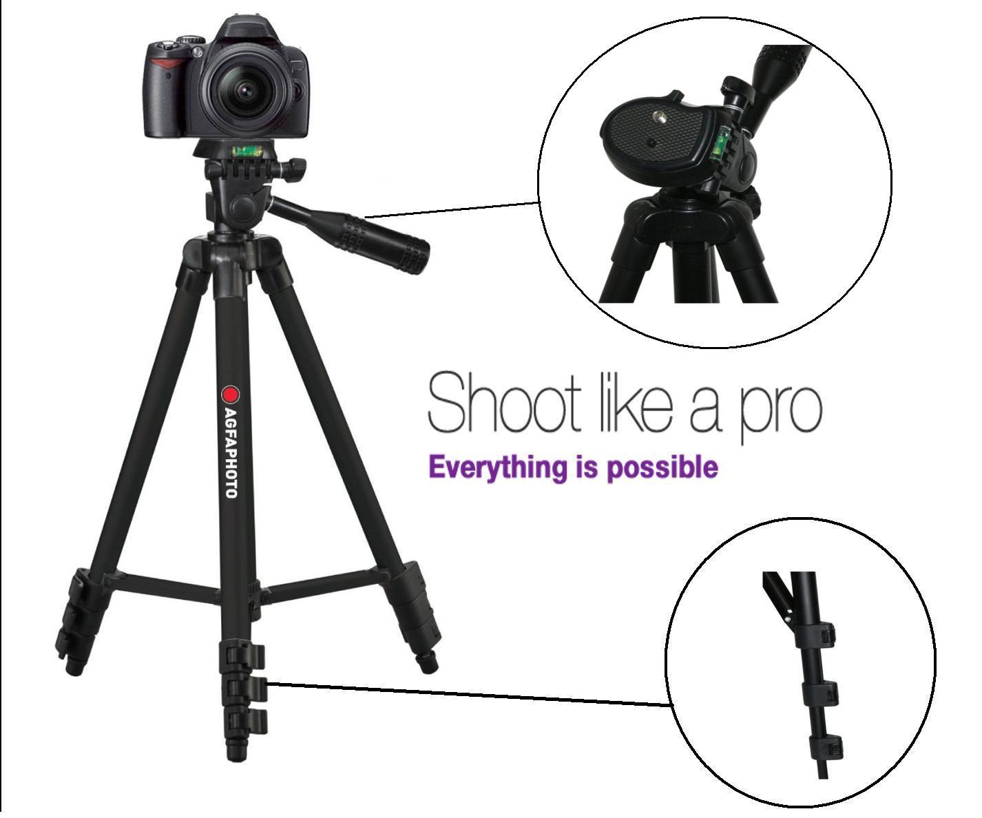 50" Pro Agfaphoto Pro Tripod With Case For Fujifilm X-T30 X-T200