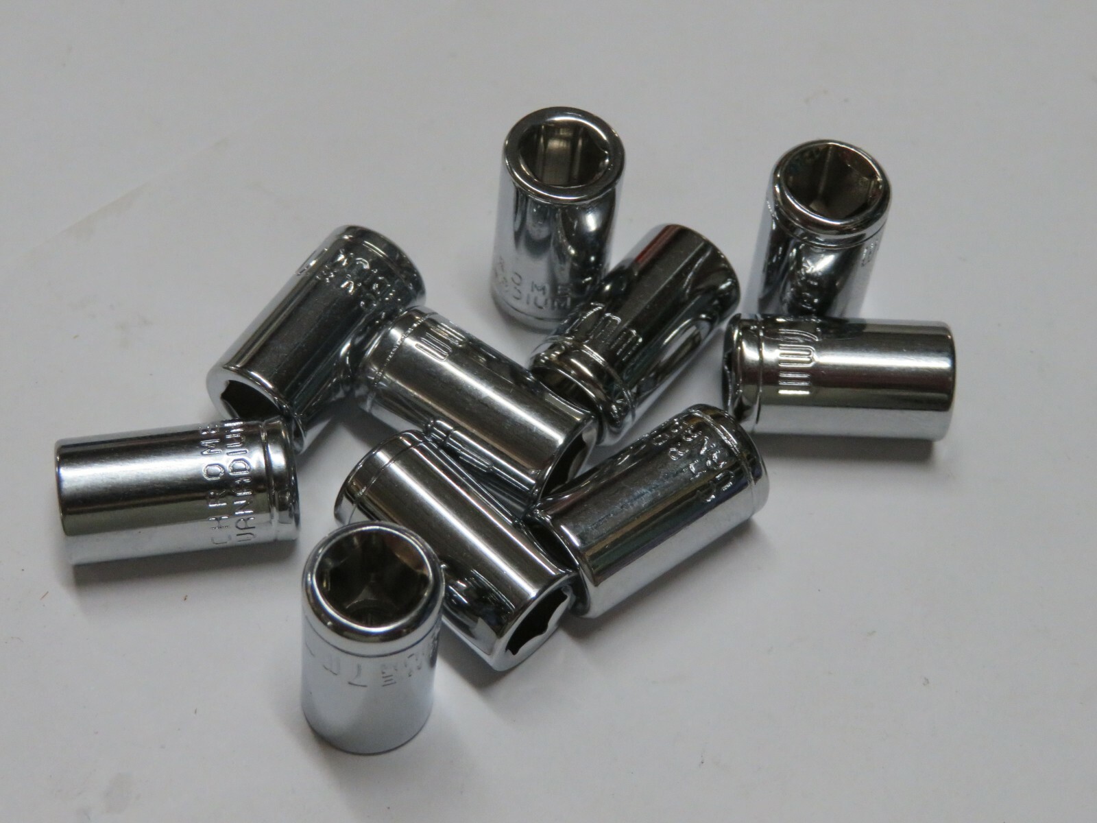 10 pcs APEX 7mm Chrome Vanadium Shallow Sockets 1/4" Drive 6 Point 10107 M7