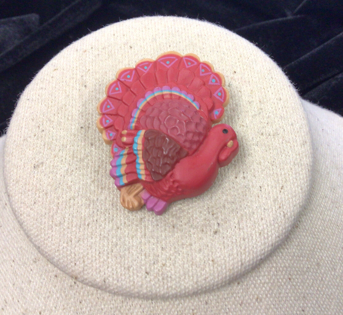 Vintage Thanksgiving Holiday Hallmark Cards Costume Turkey Pin FF661