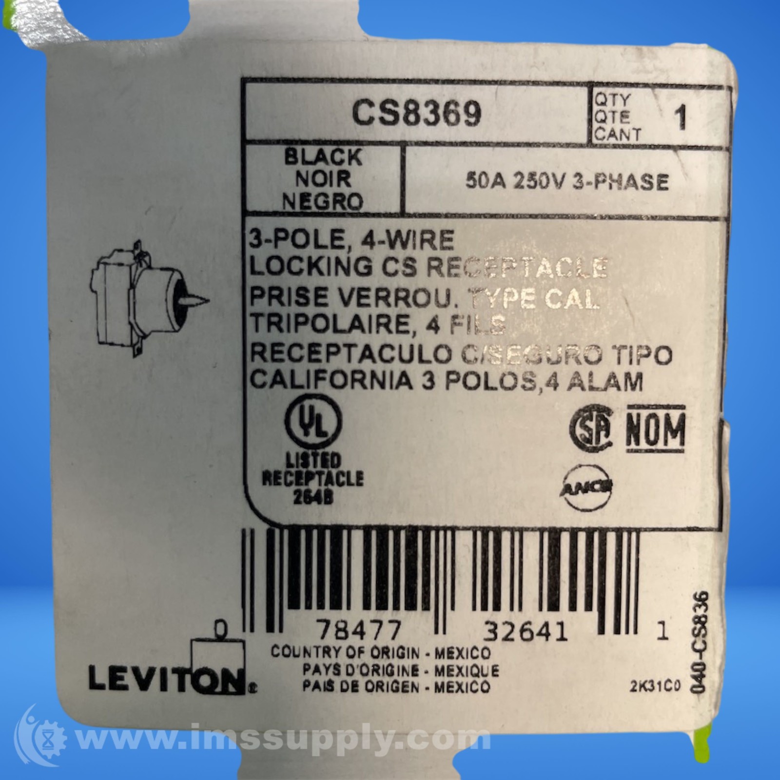 Leviton CS8369 Locking Flush Mount Receptacle FNFP