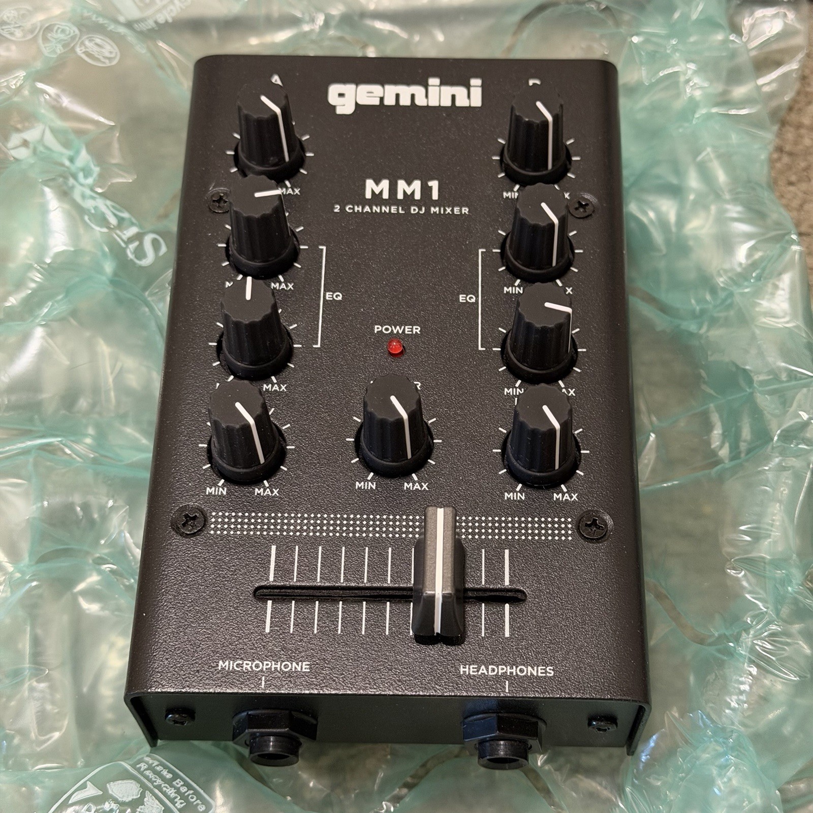 Gemini MM1 2 Channel Mini Analog DJ Mixer