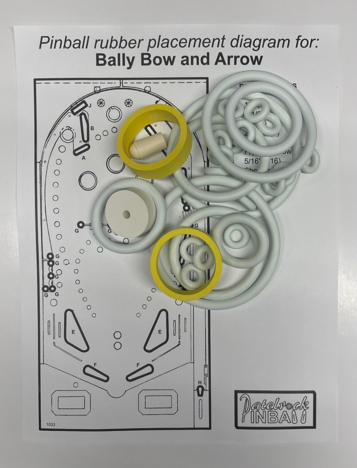 1975 Bally Bow and Arrow Pinball Machine Rubber Ring Kit