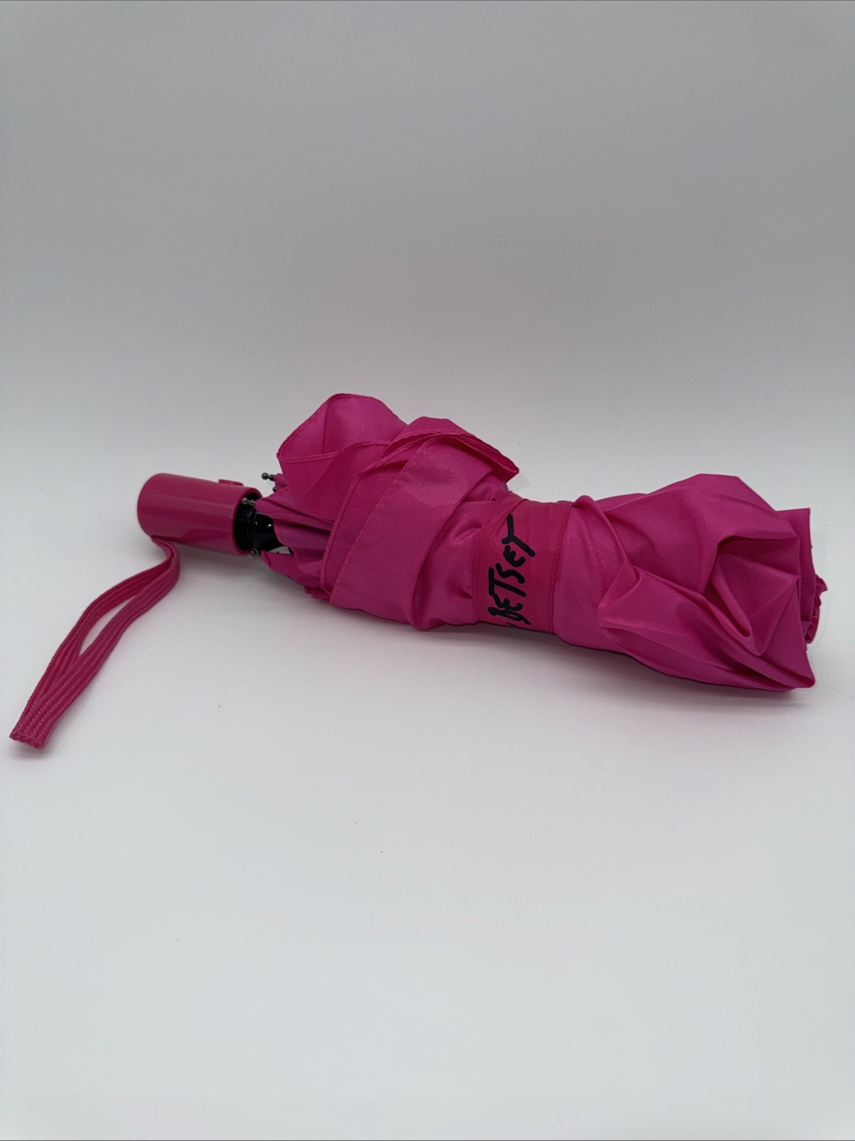 Luv Betsey Betsey Johnson Pink Lipstick Print Automatic Umbrella