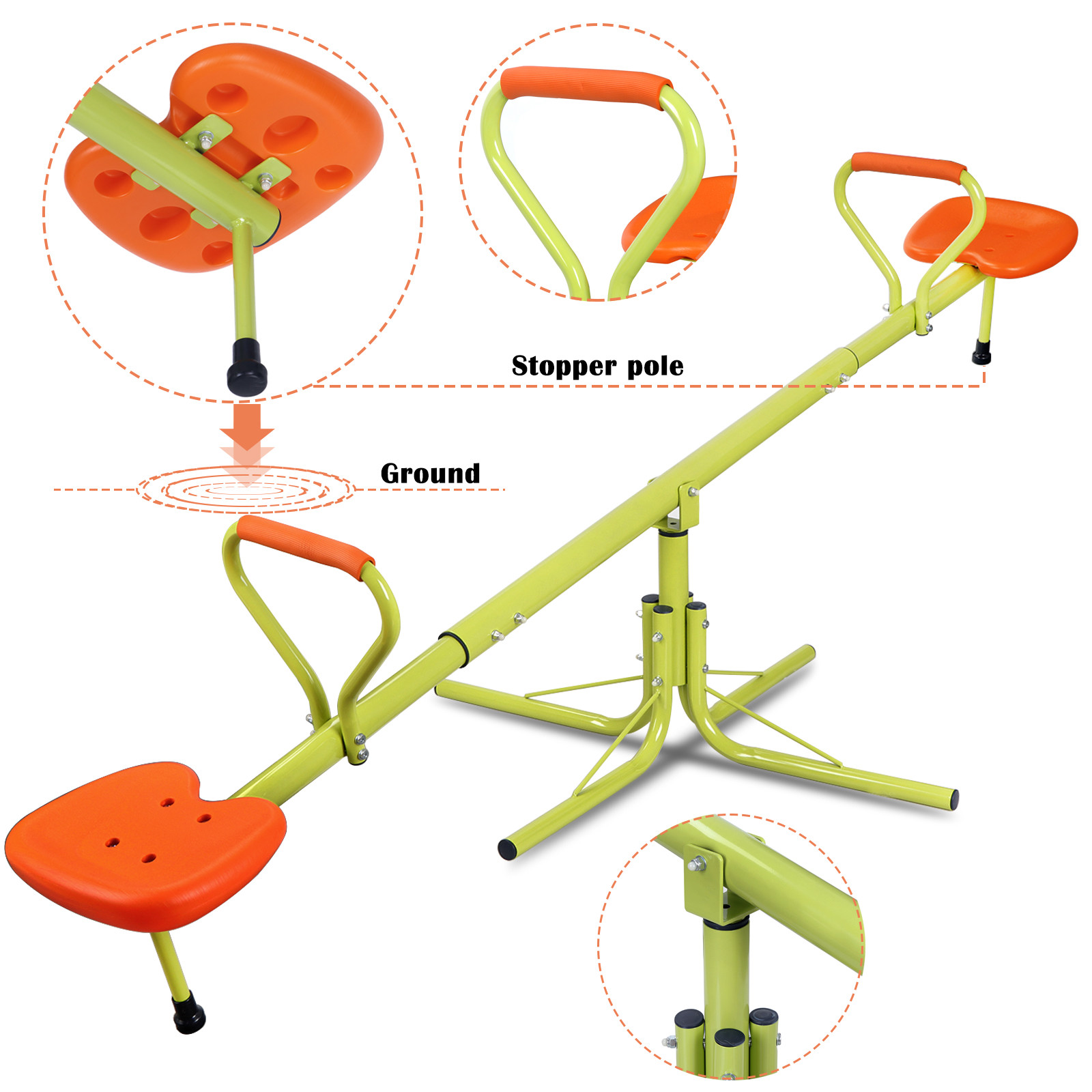 Seesaw Children 360 Degree Rotation Kids Outdoor Yard Entertainment Toy Play Set