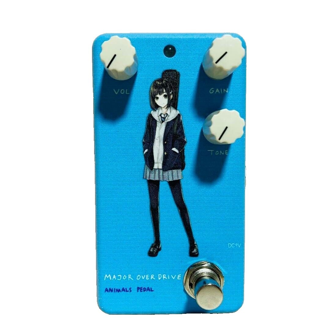 ANIMALS PEDAL Custom illustrated 008 Major overdrive Light Blue Used Tested