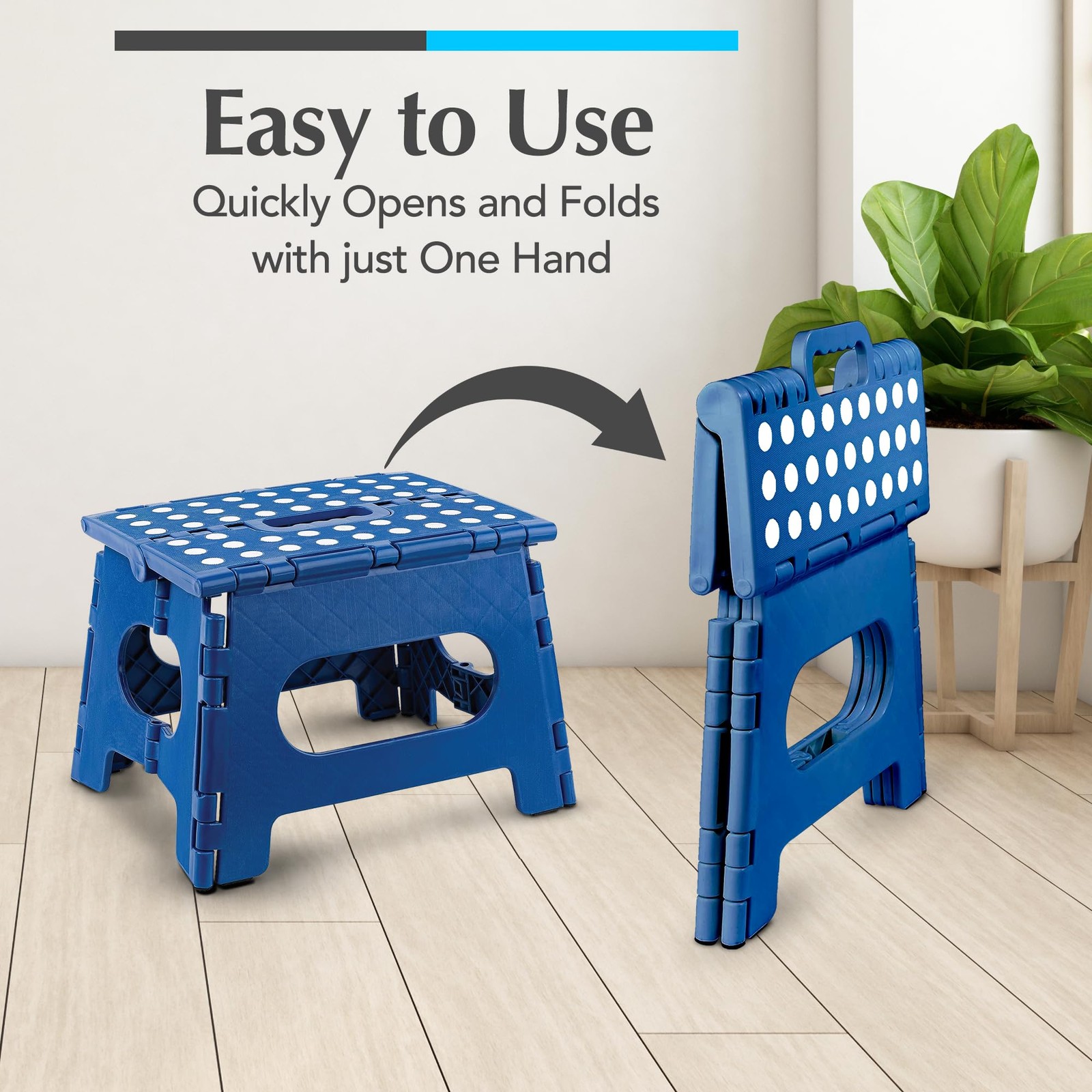Folding Lightweight Step Stool - Sturdy Enough to Support Adults - Opens Easy...