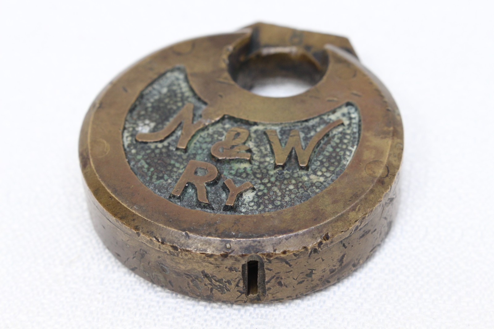 ORIGINAL SOLID BRASS PANCAKE LOCK PADLOCK NO KEY