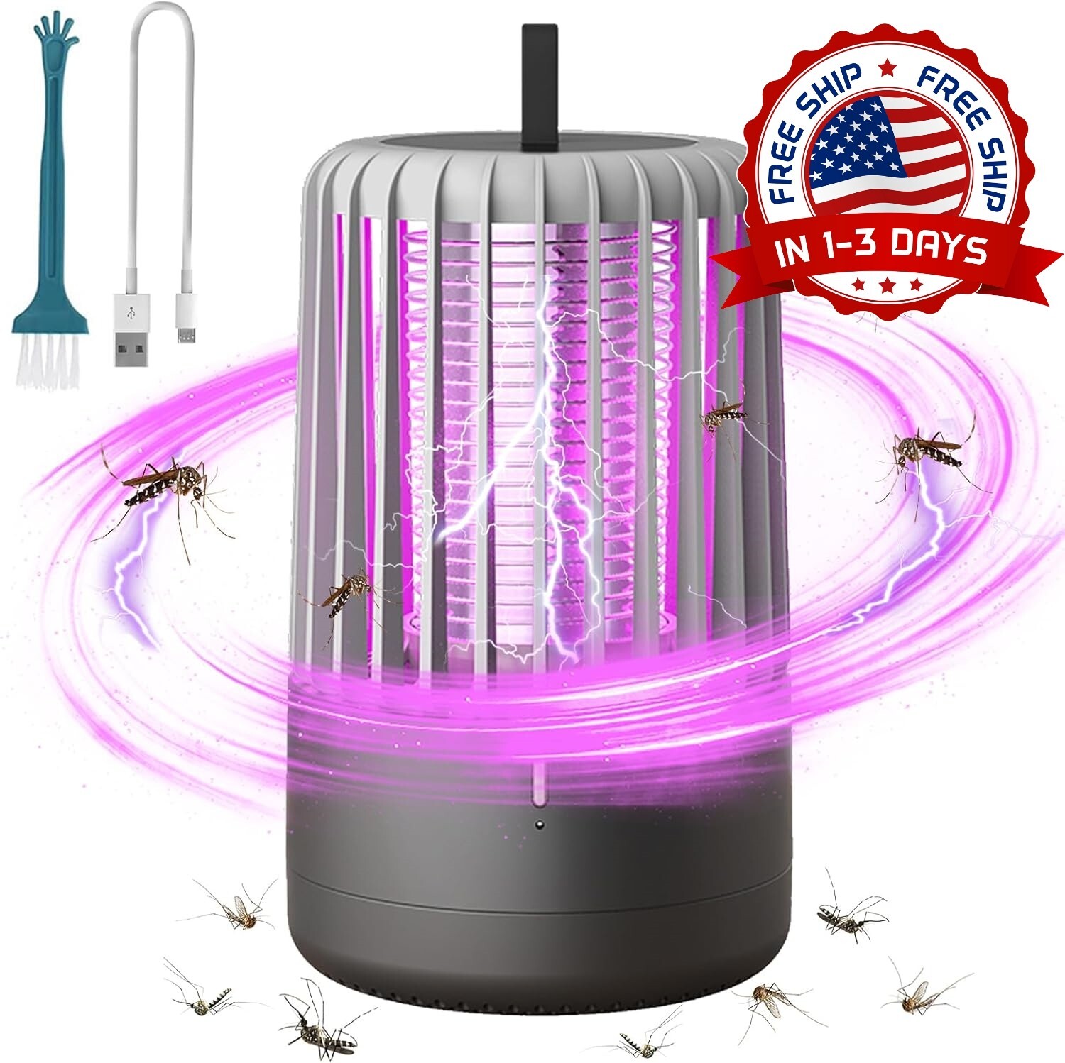 Mosquitos Exterminador De Insectos Electrico Mata Lampara Moscas Trampa NEW US..
