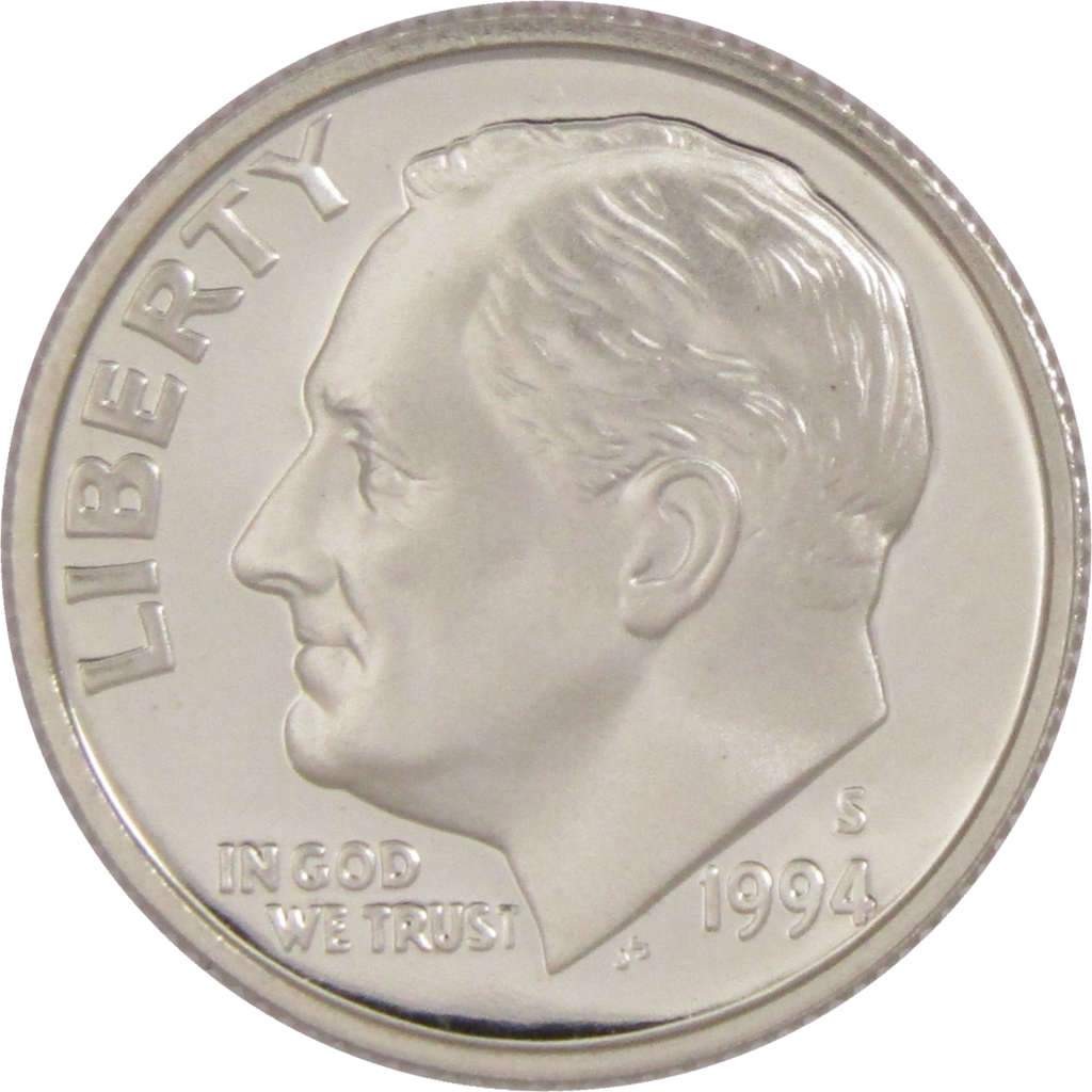 1994 S Roosevelt Dime Choice Proof Clad 10c US Coin Collectible